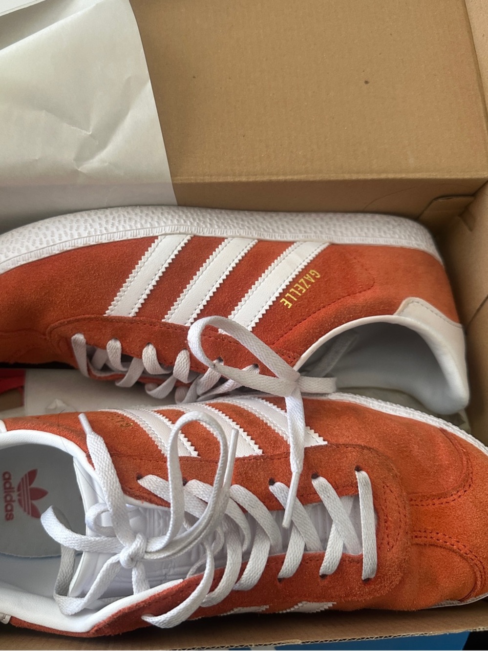 adidas Gazelle Suede Sneakers - Orange & White - Picture 2 of 2